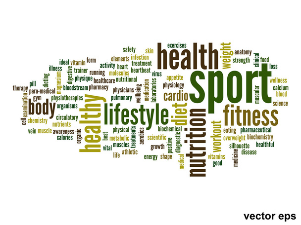 conceptual health word cloud - Vector, Image