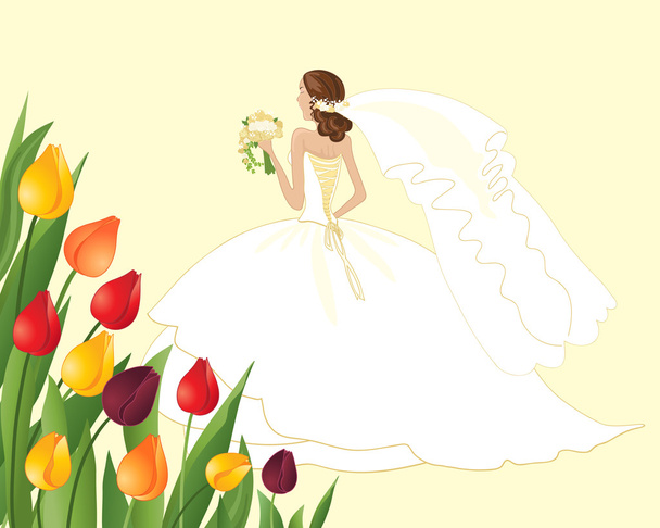 spring bride - Vector, Image
