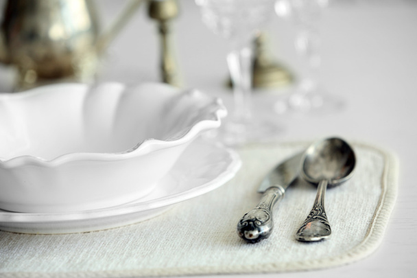 Table setting with vintage silverware - Foto, immagini