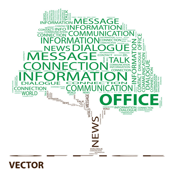 kancelář strom slovo mrak - Vektor, obrázek