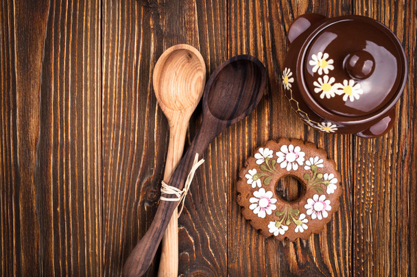 Gingerbread cookie,  honey pot - Foto, Bild