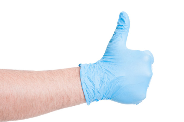 Рука доктора в перчатках, как жест.
 - Фото, изображение