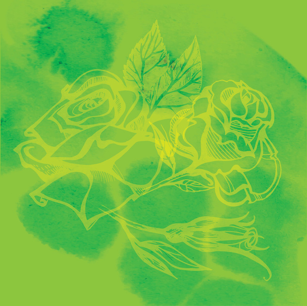 Vector swatercolor floral background - Vecteur, image