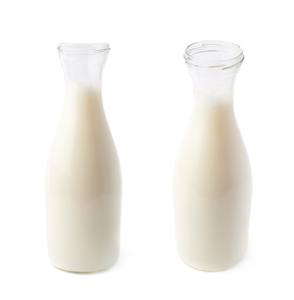 Glass bottles of milk - 写真・画像