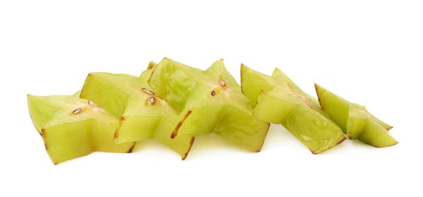 Line of starfruit slices isolated - Photo, Image