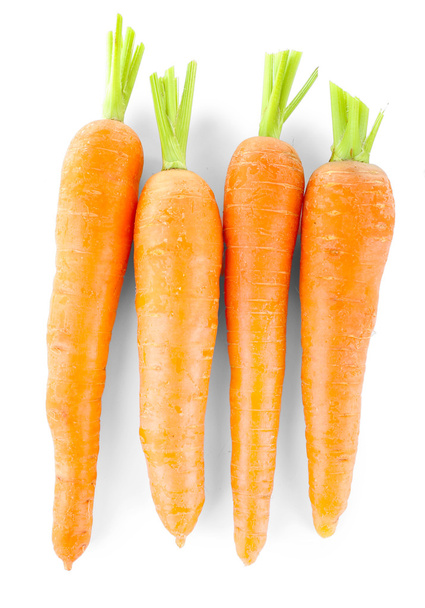 Fresh young carrots isolated on white - Fotoğraf, Görsel