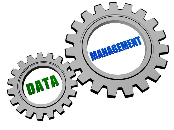 data management in silver grey gears - Photo, Image
