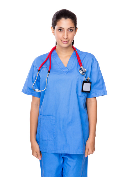 female doctor in blue uniform - Zdjęcie, obraz