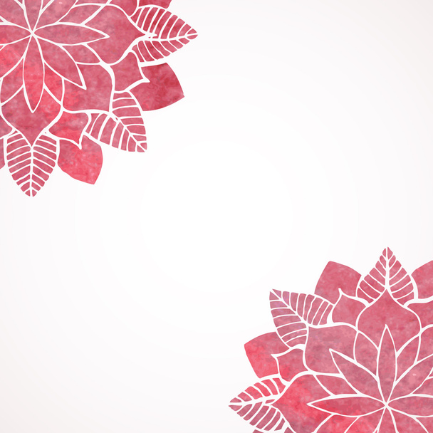 Watercolor pink lace floral patterns on white background. Vector - Vettoriali, immagini