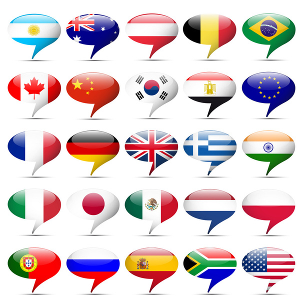 Ícones de bandeiras que falam
 - Foto, Imagem