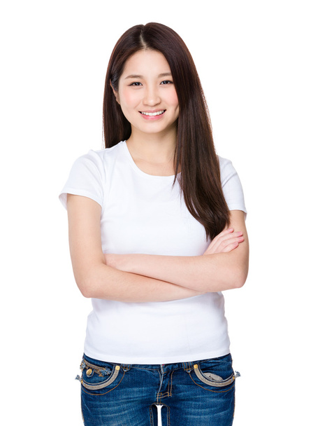 Asian young woman in white t-shirt - Foto, immagini