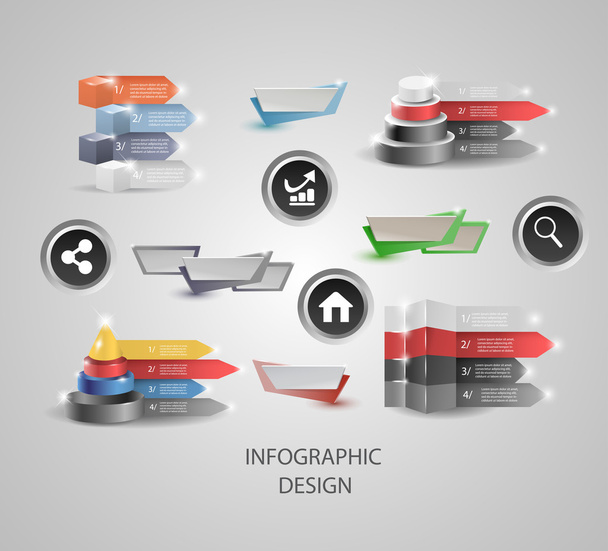 Set design elements for infographic or presentation - Vektor, kép