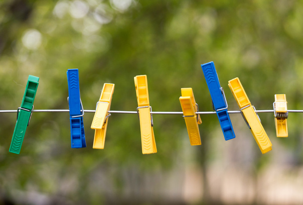 renkli clothespins - Fotoğraf, Görsel