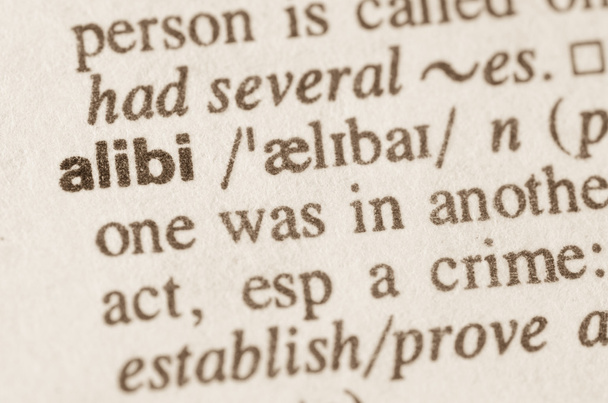 Slovníkovou definici slova alibi  - Fotografie, Obrázek