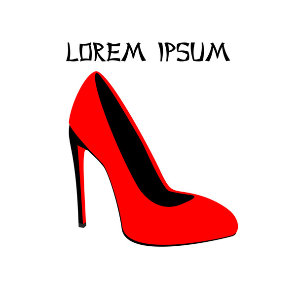 Vector illustration of high-heeled red- black shoes.  - Vector, Image