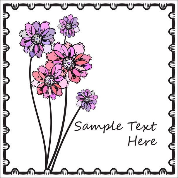flower card template - Vektör, Görsel
