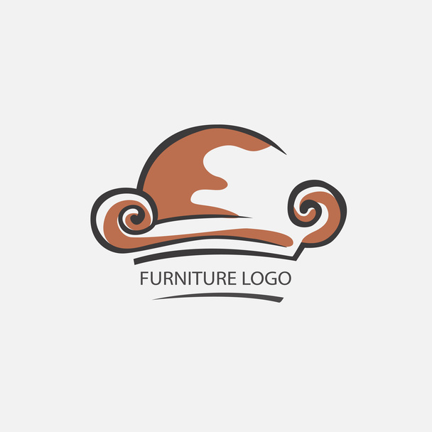 Kanapé bútor logó a te dolgod. Design vektor készlet - Vektor, kép