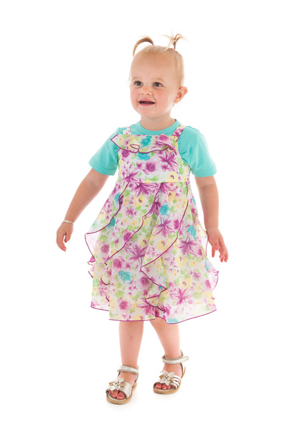 Toddler girl in summer dress - Φωτογραφία, εικόνα