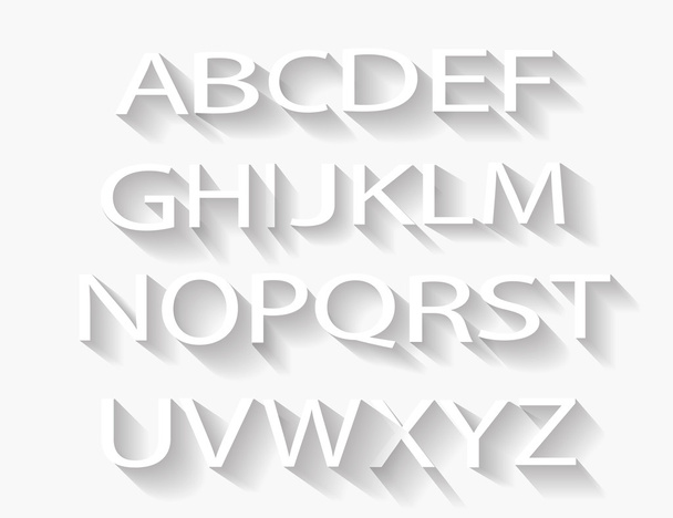Alphabet white long shadow - Vector, Image
