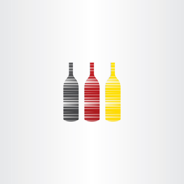 lahví vína, stylizované ikony - Vektor, obrázek