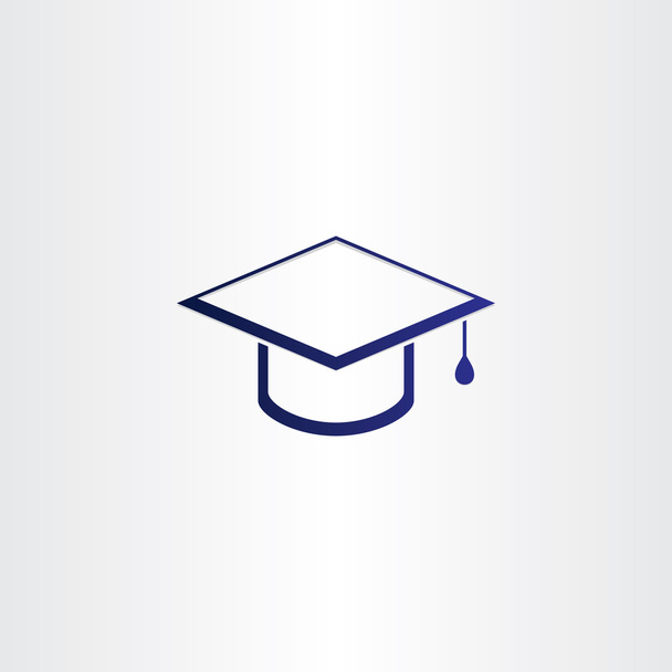 étudiant chapeau de graduation icône bleue
 - Vecteur, image