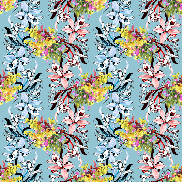 floral seamless background - Foto, afbeelding