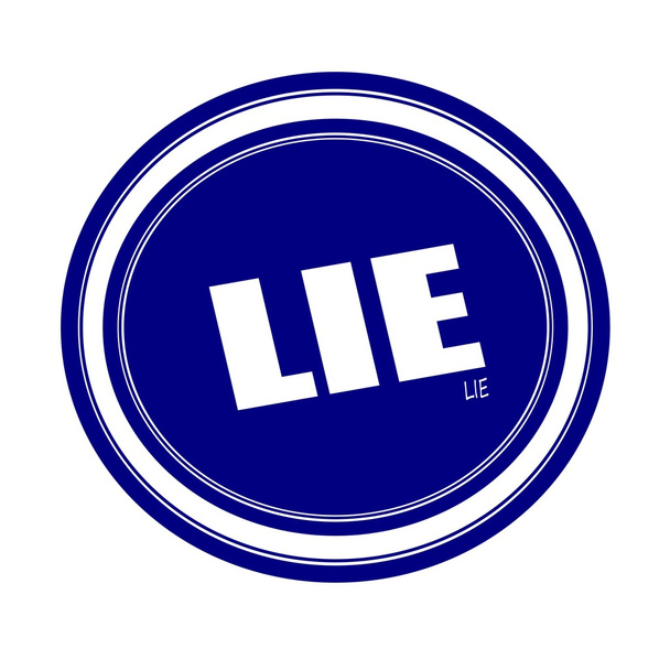 LIE white stamp text on blue - Photo, Image