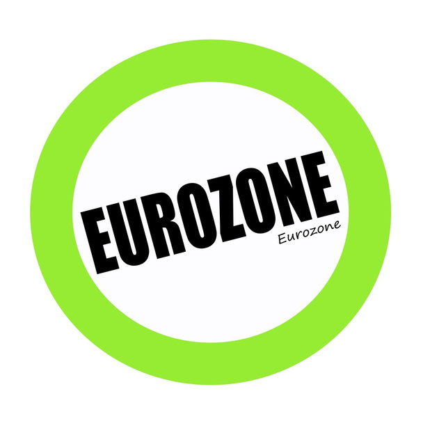 Ευρωζώνη σφραγίδα μαύρο κείμενο σε πράσινο  - Φωτογραφία, εικόνα