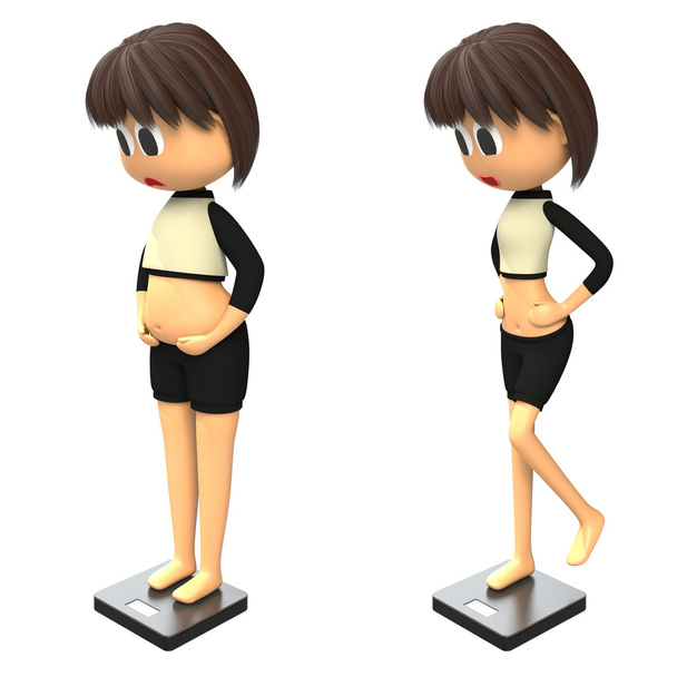 Mulheres que pesavam em balanças
 - Foto, Imagem