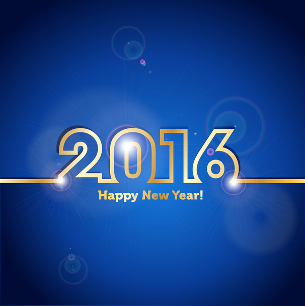 Ευτυχισμένο το νέο έτος 2016 μπλε φόντο με αποτέλεσμα σποτάκια - Διάνυσμα, εικόνα