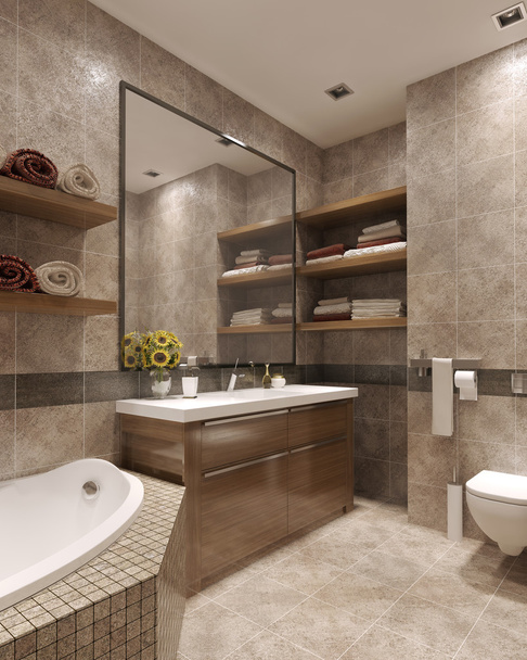 világos, modern fürdőszoba - Fotó, kép