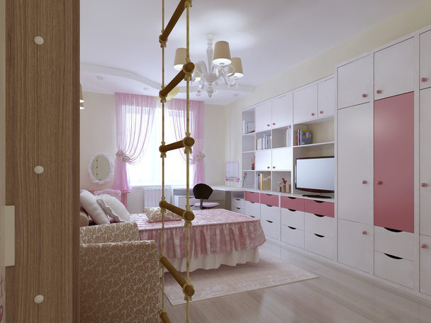 Geniş genç yatak odası tasarımı - Fotoğraf, Görsel