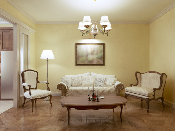 woonkamer klassieke stijl - Foto, afbeelding