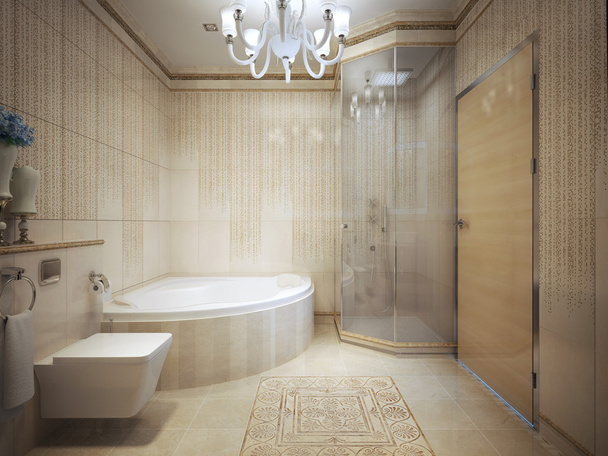 Baño estilo Art Deco. 3d renderizar
 - Foto, Imagen