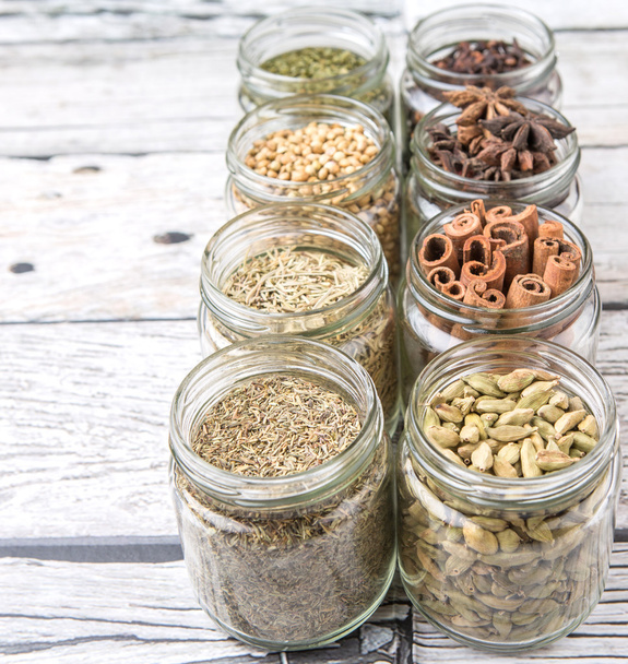 Herbs and Spices In Mason Jars - Valokuva, kuva