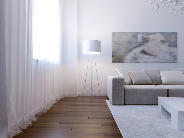 světlý obývací pokoj interiér - Fotografie, Obrázek