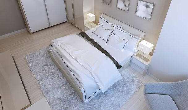 Hedendaagse slaapkamer stijl - Foto, afbeelding
