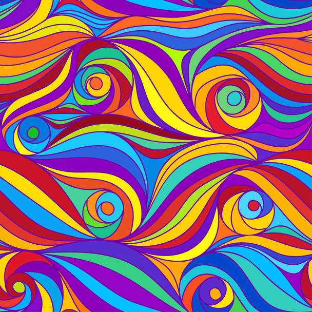 Vector seamless floral background of drawn lines - Вектор, зображення