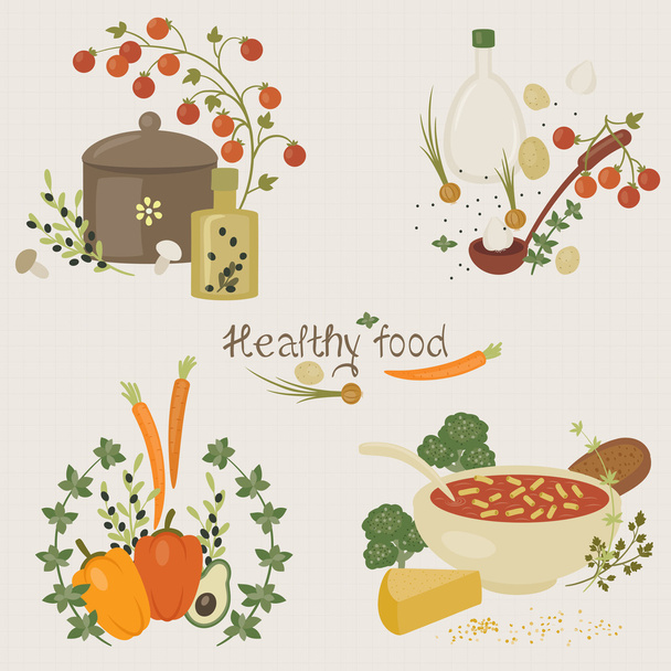 Healthy food illustration - Vektor, Bild