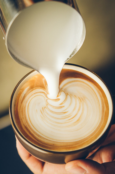 coffee latte art with milk - Valokuva, kuva