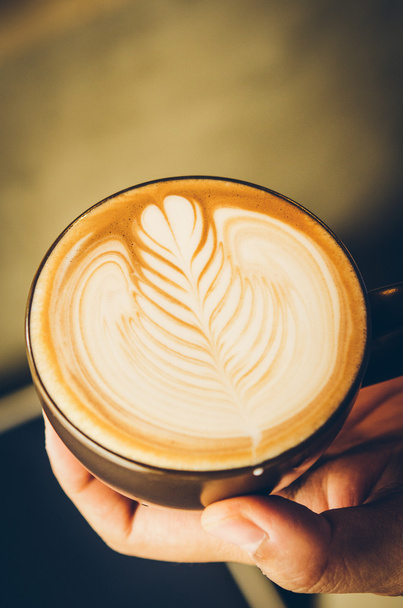 coffee latte art with milk - Valokuva, kuva