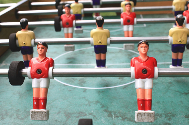 vintage table football closeup, foosball - Photo, Image