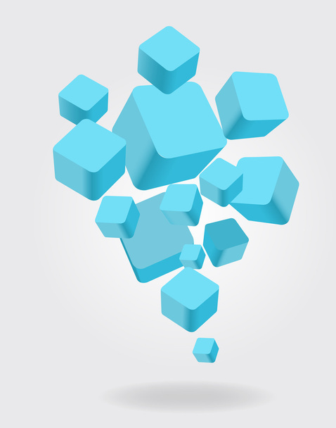 Blue 3D Cubes Boxes - Vector, Image