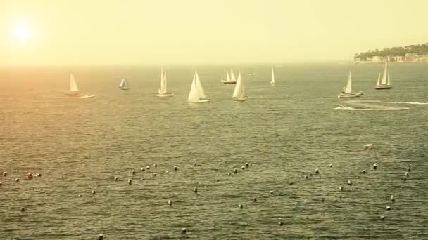 Napoli körfezindeki Yelkenliler - Video, Çekim
