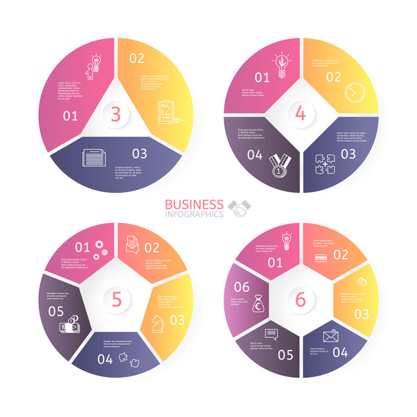 Círculo de infografías empresariales
 - Vector, Imagen