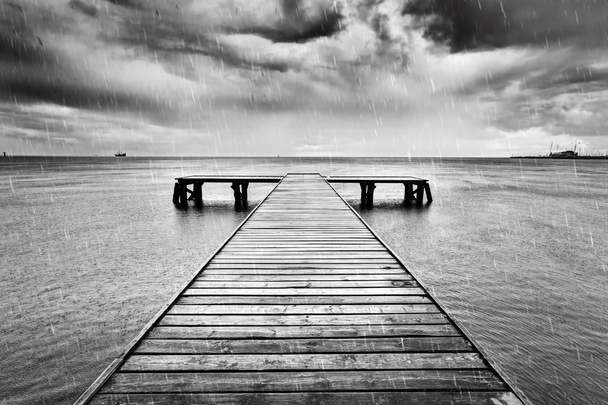 Old jetty, pier on the sea. - Photo, Image