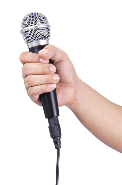 Man holding microphone - Photo, image