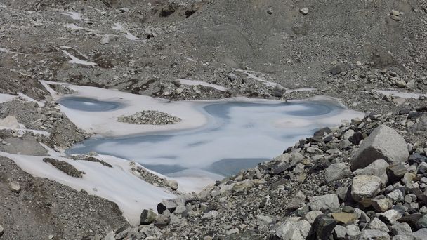 Lago ghiacciato sul ghiacciaio di Ngozumba
 - Foto, immagini