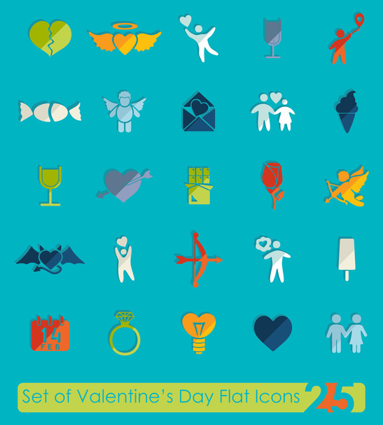 Set of Valentines Day icons - Vector, Image