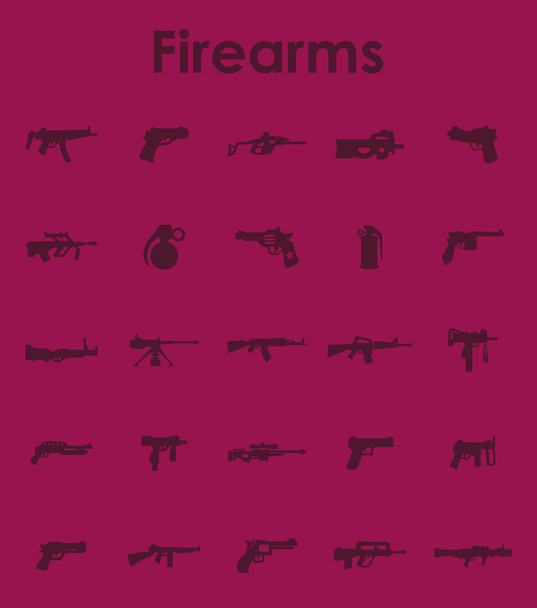 Conjunto de armas de fuego iconos simples
 - Vector, imagen